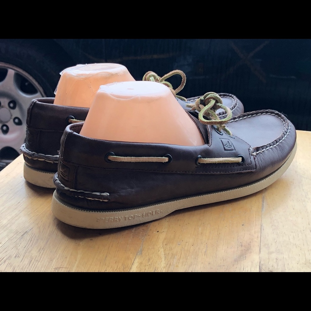Sperry Top-Sider Men's brown leather boat shoes Size 10M - Picture 5 of 11